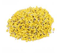 sourcing map 1000pcs 16 AWG 1.5mm2 Embout de Câble Embout de Câblage Jaune | Cosse à Sertir électrique Fil Sertissage Borne Connecteur Terminal Isolé, VE1508