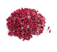 sourcing map 1000pcs AWG 22-16 0,5-1,5 mm2 Cosse à Sertir électrique Embout de Câblages Fil Sertissage Borne Connecteur Terminal à anneau pré-isolé à manchon rouge
