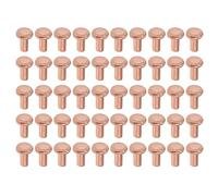 sourcing map 100Pcs 1/8"x15/64" Tête plate Cuivre Rivets solides attaches