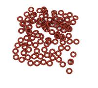 sourcing map 100pcs 4mm x 1mm joints toriques en caoutchouc NBR Anneau étanchéité résistant à chaleur rouge passe-fils