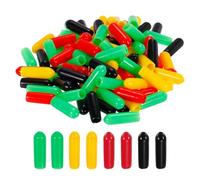 sourcing map 100pcs 5mm Caoutchouc Fin Capuchons Housse Assortiment PVC Vinyle Vis Filetage Protection Ronde Fil Tablette Capuchons pour Vis Boulon Tuyau Clôture Poteau