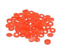 sourcing map 100pcs 5mm Charnière Vis Housse Capuchons Plastique Pli Vis Instantané Housses Laveuse Retourne Vis Protection Housse pour M3 M4 M5 Vis, Rouge