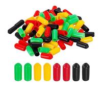 sourcing map 100pcs 6mm Caoutchouc Fin Capuchons Couverture Assortiment PVC Vinyle Vis Filetage Protection Ronde Fil Tablette Capuchons pour Vis Boulon Tuyau Clôture Poteau