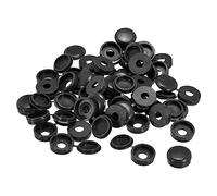 sourcing map 100pcs 6mm Charnière Vis Housse Capuchons Plastique Noir