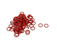 sourcing map 100pcs 8mm x 1mm joints toriques en caoutchouc NBR Anneau étanchéité résistant à chaleur rouge passe-fils