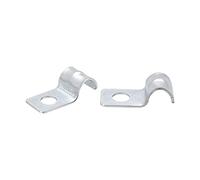 sourcing map 100Pcs Attache Fixer Grillage Rigide Traille Trou Tube Côte Renforcée Collier Serrage pour Clip Tuyau en Acier au Carbone Zingué 21x10x7mm Diamètre int. 6mm