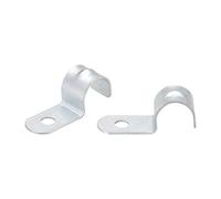 sourcing map 100Pcs Attache pour Fixer Grillage Rigide Traille Trou Tube Sangle Côte Renforcée Collier Serrage pour Tuyau en Acier au Carbone Zingué 44.5x15x17mm Diamètre intérieur 16mm