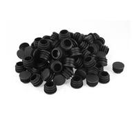 sourcingmap 100pcs Bouchon Pied de Chasie Embout Capuchon Jambe Tube Insert Table Meuble Protection ronds Plastique 25 mm diamètre noir