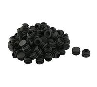 sourcing map 100pcs Bouchon Pied de Chasie Embout Capuchon Jambe Tube Insert Table Meuble Protection Patin Plastique Rond 19 mm diamètre Noir