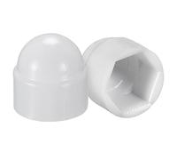 sourcing map 100pcs Cache Écrou Protection M4 Cache Boulon Capuchon Hexagonal 7mm Vis Couvercle Plastique Dôme Blanc