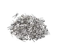 sourcing map 100pcs Cosse à Fourche Sertir Câble SNB2-4S Non-Isolé U-Type Cuivre Terminal 1.5-2.5mm2 Connecteur