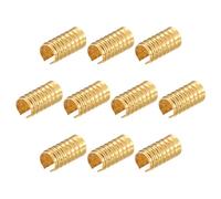 sourcing map 100Pcs Cuir Corde Sertissage Clips, 5.5x11mm Pliable Cylindrique Cordon Extrémité pour Longe, Gland, Bricolage Artisanat, Doré