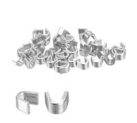 sourcing map 100Pcs Fermeture Éclair Glissière Retenue, #8 U Forme Supérieur Bouchons pour Sacs Manteaux Vestes Fermé Fermeture Éclairs Remplacement, Argenté Ton