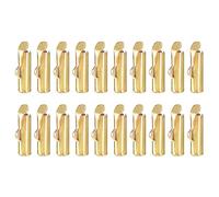 sourcing map 100Pcs Fermoir Coulissant, 10mm Tube Embouts à Sertir Coulissants pour Billes pour Fabrication Artisanale Multibrins, Doré Clair