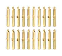 sourcing map 100Pcs Fermoir Coulissant, 25mm Tube Embouts à Sertir Coulissants pour Billes pour Fabrication Artisanale Multibrins, Doré Clair