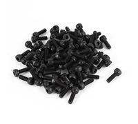 sourcing map 100pcs M2,5 x 8 mm Vis six pans creux tête hexagonale cylindrique moletée Boulon en acier noir