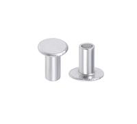 sourcing map 100Pcs M2.5x5mm Aluminium Tête plate Semi-tubulaire Rivets Argenté