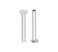 sourcing map 100Pcs M2x16mm Aluminium Tête plate Semi-tubulaire Rivets Argenté