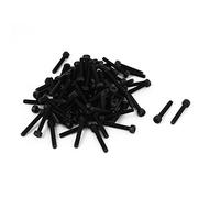 sourcing map 100pcs M3x20mm Vis à Tête Cylindrique à Six Pans Creux Tête Hexagonale Boulon en Acier Allié Noir
