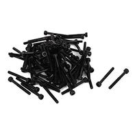 sourcing map 100pcs M3x30mm Vis à Tête Cylindrique à Six Pans Creux Noir