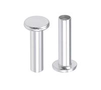 sourcing map 100Pcs M4x16mm Aluminium Tête plate Semi-tubulaire Rivets Argenté