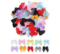 sourcing map 100pcs Mini Noeud en Ruban 2,5cm Mini Tissu Satin Ruban Nœuds pour Artisanat DIY Couture Mariage Anniversaire Fête Multicouleur