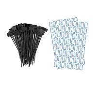 sourcing map 100Pcs Nylon Serre-câbles étiquettes étiquette Marqueur Autobloquant pour Marquage Organisation Noir