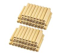 sourcing map 100pcs rond laiton fil femelle pilier PCB droit entretoise M2x3x15mm