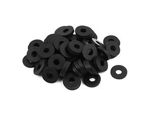 sourcing map 100pcs Rondelle Plate Joint Torique 6x16x 1,5 mm en Caoutchouc pour Passe-câble Tuyau Robinet
