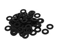 sourcing map 100pcs Rondelles Nylon Isolante entretoises Plat Noir Joint M8 x 16mm x 1.4mm