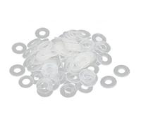 sourcing map 100pcs Rondelles Plastique Plat Joint Étanchéité pour Robinet Tuyau Blanc 11mm OD 5mm ID 1mm Épaisseur