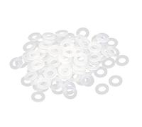 sourcing map 100pcs Rondelles Plastique Plat Joint Étanchéité pour Robinet Tuyau Blanc 8mm OD 4mm ID 1mm Épaisseur