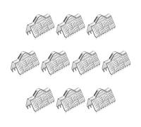 sourcing map 100pcs Ruban Fin Ondulation Pinces, 10mm Bande Texture P Pouce Cordon Fin Fermoirs pour DIY Bracelet Fabrication, Argent Blanc