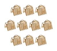 sourcing map 100pcs Ruban Fin Ondulation Pinces, 6mm Bande Texture P Pouce Cordon Fin Fermoirs pour DIY Bracelet Fabrication, Or Ton