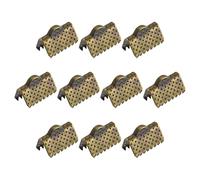 sourcing map 100Pcs Ruban Sertissage Pince Extrémités, 10mm Signet Pincer Cordon Extrémité Fermoirs pour Bricolage Artisanat Fabrication, Bronzé