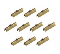 sourcing map 100Pcs Ruban Sertissage Pince Extrémités, 25mm Signet Pincer Cordon Extrémité Fermoirs pour Bricolage Artisanat Fabrication, Bronzé
