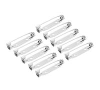 sourcing map 100pcs Trombone Sécurité Barre Épingles 30mm Trombone Broche Fermoir Épingle Dos pour ID Badges Nom Cartes Étiquettes DIY Artisanat, Ton Argenté