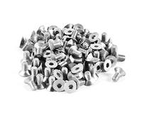 sourcing map 100pcs Vis à Tête Fraisée Plate à Six Pans Creux Vis à Douille Hexagonale Boulon en 304HC Acier Inoxydable D7991 M4 x 8 mm
