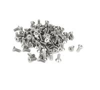 sourcing map 100pcs Vis à Tête Fraisée Plate à Six Pans Creux Vis à Douille Hexagonale Boulon M3 x 8 mm Acier Inoxydable 304