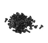sourcing map 100pcs Vis à Tête Fraisée Plate à Six Pans Creux Vis à Douille Hexagonale Boulon M3 x 8 mm Métrique Noir
