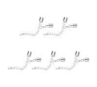 sourcing map 10Ensembles 8mm Cuir Cordon Terminal Capuchons avec Fermoirs à Homard & Prolongateur Chaîne pour Bricolage Création Bracelets, Rhodium Tone