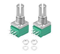 sourcing map 10KOhm Variable Résisteur Double Rotatif Carbon Film Cône Potentiomètre 2Pcs