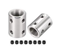 sourcing map 10mm à 10mm Alésage Coupleur Arbre Moteur Rigide Couplage Ensemble Vis L22XD16 Inox Acier Connecteur Accessoire 2pcs