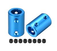 sourcing map 10mm à 10mm Alésage Coupleur Arbre Moteur Rigide Couplage Ensemble Vis L25XD16 Aluminium Alliage Connecteur Accessoire Bleu 2pcs