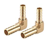 sourcing map 10mm à 8mm Raccord Cannelé Tuyau Laiton Barbelé 90 Degré Coude Tuyau Connecteur Coupleur Tube Adapter 2Pcs