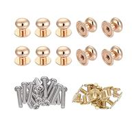sourcing map 10mm Tête Diamètre Rond Boutons Tirer Poignée 20pcs Zinc Alliage pour Tiroir Poignées Cadeau Boîte Cabinet Porte Boutons avec Vis Clair Or