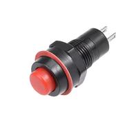 sourcing map 10pc 10mm Momentané 2P Plast. Rond Bouton Inter. Rouge SPST NO