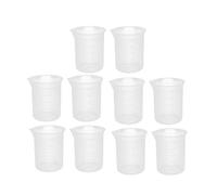 sourcing map 10pc 250mL plastique contenant liquide Lab Bécher gradué épaissir