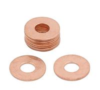 sourcing map 10pc 6mm Dia Interne rondelle en cuivre étanchéité Joint Bouchon Plate Anneau Auto