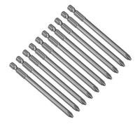 sourcing map 10pc Embout de Tournevis 100mm tige 1/4 Hex 6mm PH2 Tournevis cruciforme magnétique S2 Acier haute